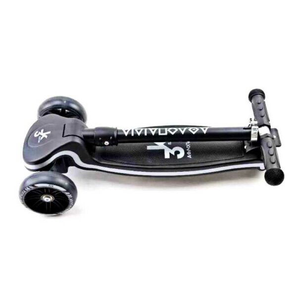Πατίνι (Scooter) αναδιπλούμενο με φωτιζόμενη βάση και ροδάκια - Μαύρο