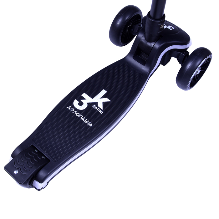 Πατίνι (Scooter) αναδιπλούμενο με φωτιζόμενη βάση και ροδάκια - Μαύρο