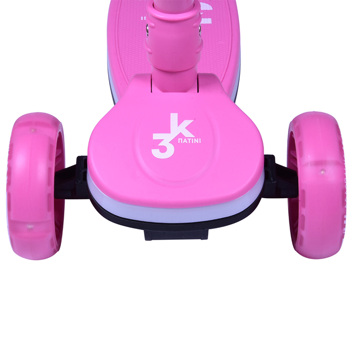 Πατίνι (Scooter) αναδιπλούμενο με φωτιζόμενη βάση και ροδάκια - Φούξια