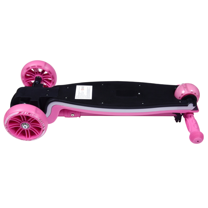 Πατίνι (Scooter) αναδιπλούμενο με φωτιζόμενη βάση και ροδάκια - Φούξια