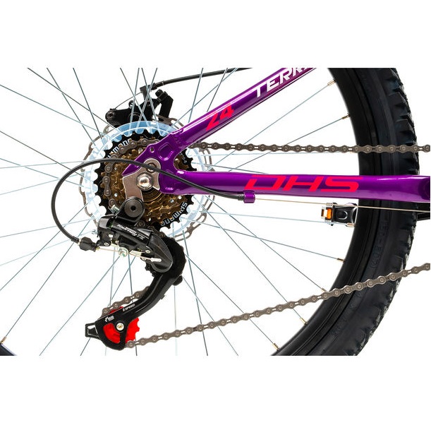 Ποδήλατο DHS TERRANA 24” 18 ταχύτητες και Μηχανικά Δισκόφρενα Ροζ
