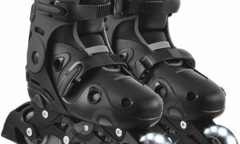 Αυξομειούμενα Ρόλερ Globber με Φως No 34-37 Μαύρο