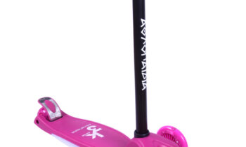 Πατίνι (Scooter) αναδιπλούμενο με φωτιζόμενη βάση και ροδάκια - Φούξια