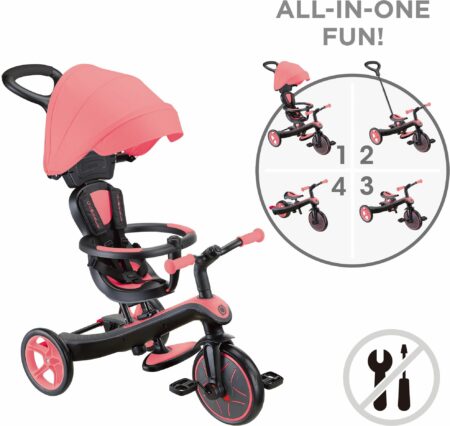 Τρίκυκλο Globber Trike Explorer 4 σε 1 Ροζ