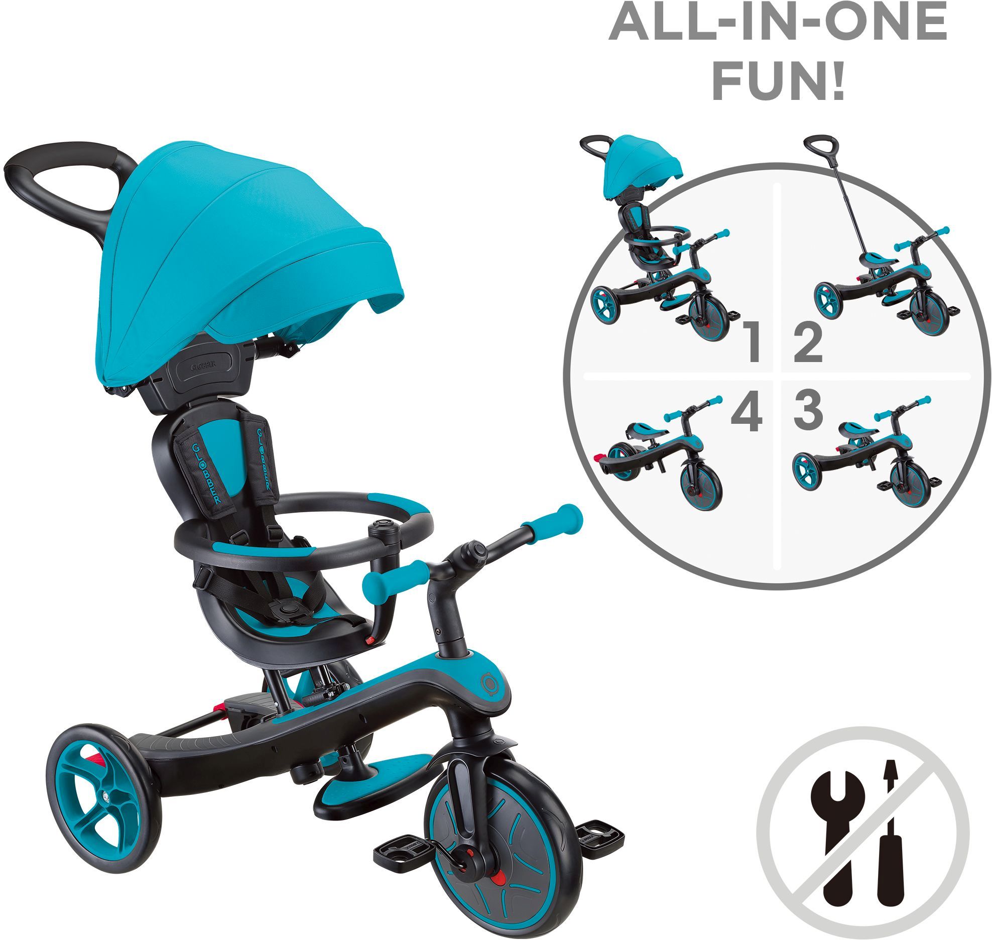 Τρίκυκλο Globber Trike Explorer 4 σε 1 Γαλάζιο