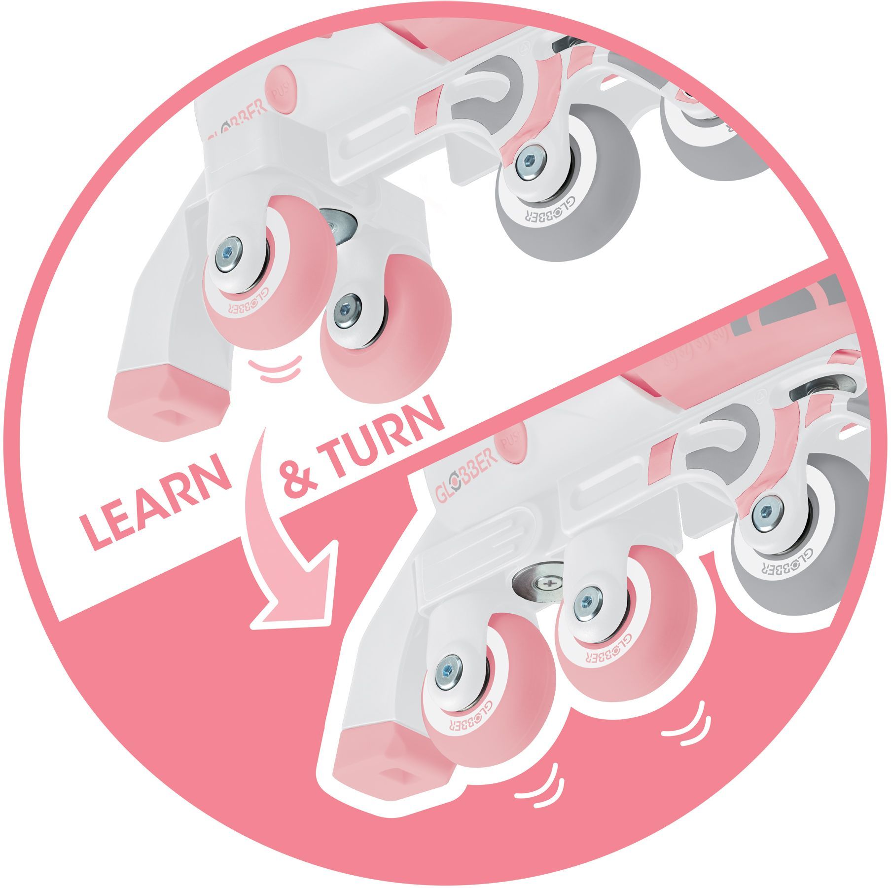 Αυξομειούμενα Ρόλερ Globber 2 σε 1 No 30-33 Ροζ