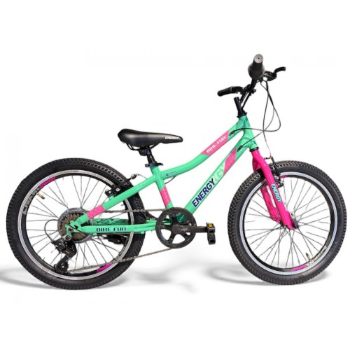 Παιδικό ποδήλατο Energy Fun 20" - Mint Green Neon Pink - 7 ταχύτητες