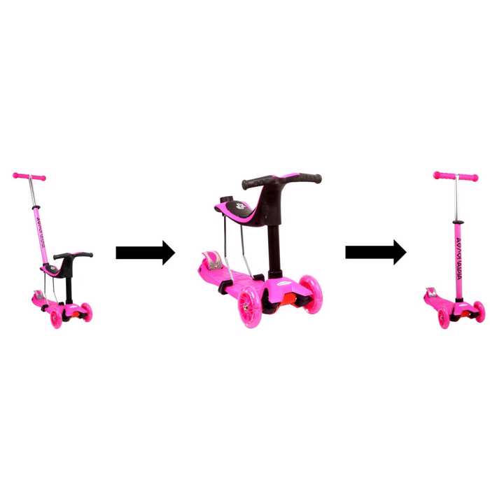 Αθλοπαιδιά Τρίροδο 3 σε 1 Πατίνι - Φούξια