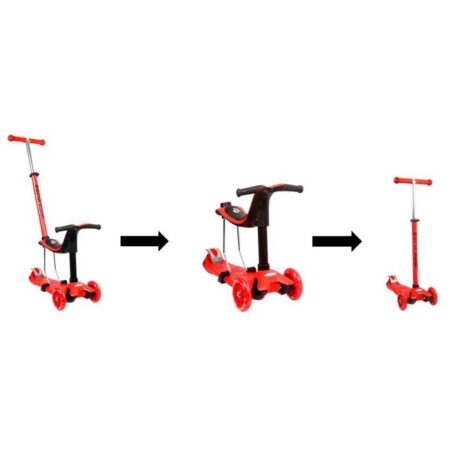 Αθλοπαιδιά Τρίροδο Πατίνι 3 σε 1 - Κόκκινο